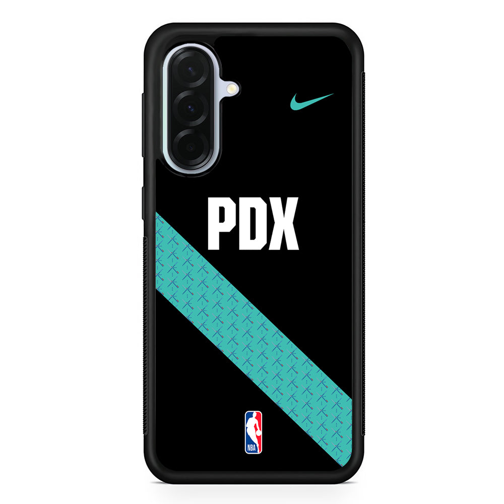 NBA Portland Trail Blazers Black Nike Samsung Galaxy A36 Case | Durable Samsung Galaxy A36 Protective Case