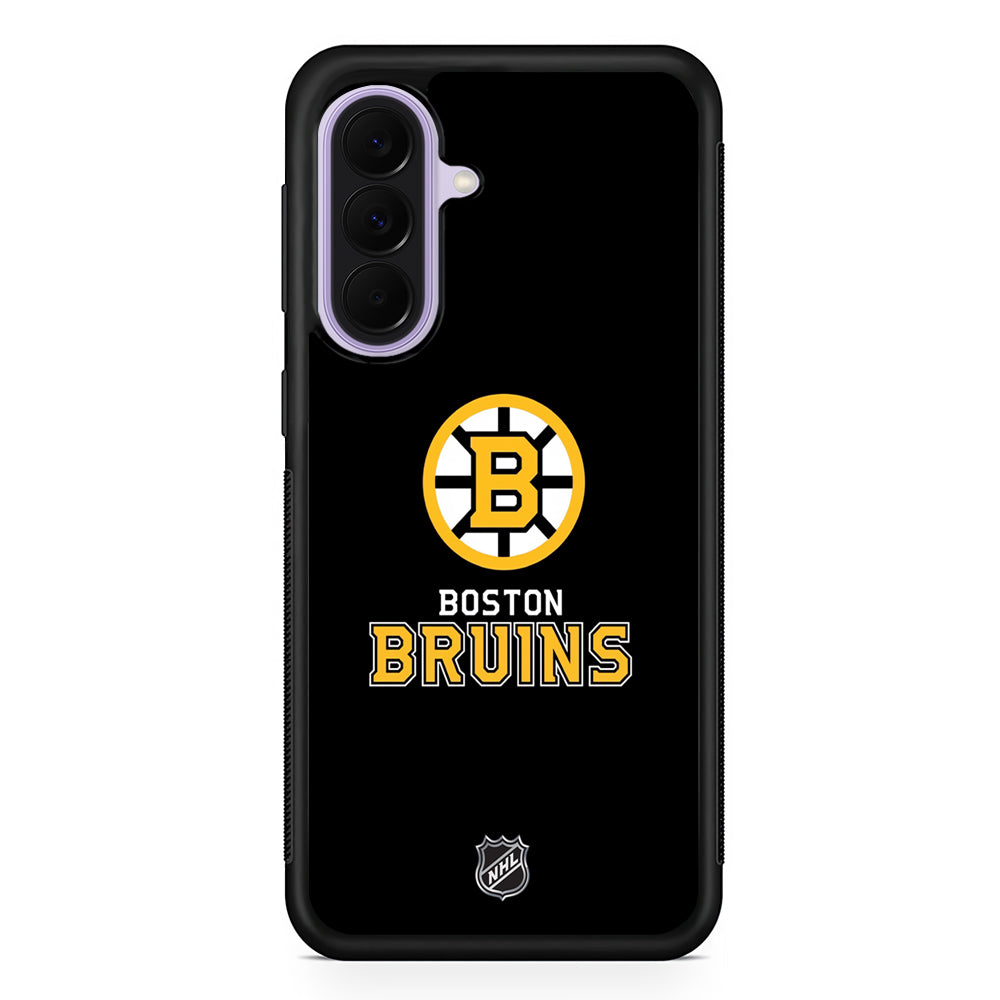 NHL Boston Bruins Black Samsung Galaxy A37 Case | Samsung Galaxy A37 Rubber Protective Case