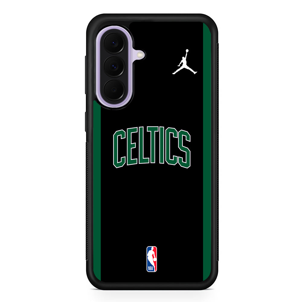 NBA Boston Celtics Black Jordan Samsung Galaxy A37 Case | Samsung Galaxy A37 Rubber Protective Case