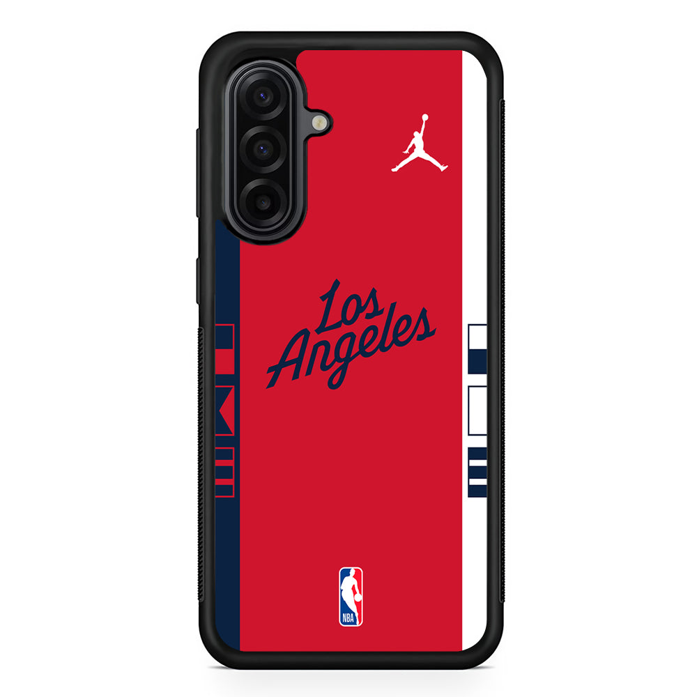 NBA LA Clippers Red Jordan Samsung Galaxy A17 Case | Durable Rubber Samsung Galaxy A17 Phone Case