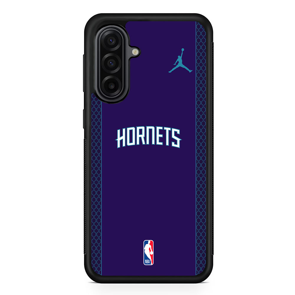 NBA Charlotte Hornets Purple Jordan Samsung Galaxy A17 Case | Durable Rubber Samsung Galaxy A17 Phone Case