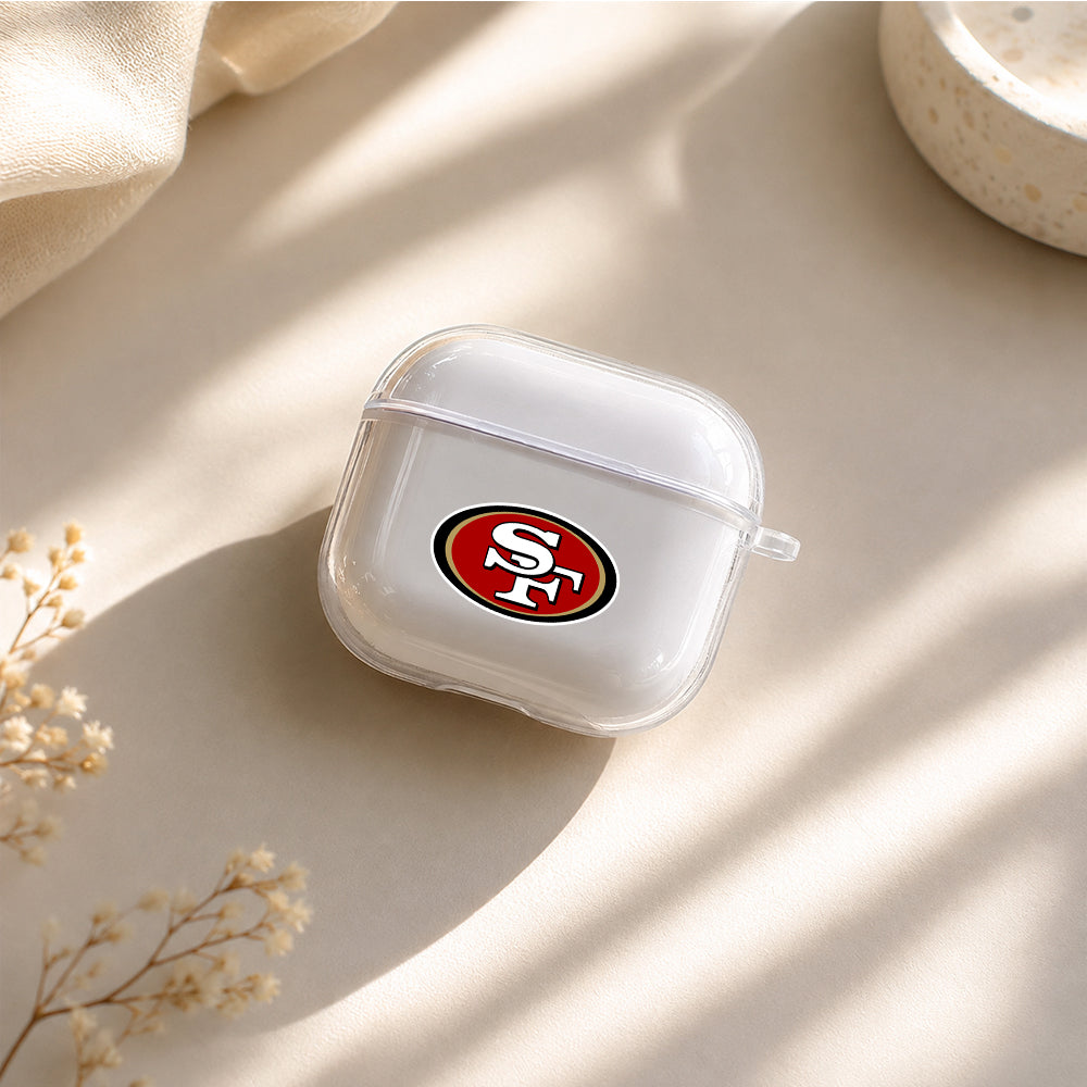 NFL San Francisco 49ers Logo Protective Apple Airpods 4 Clear Case - Durable Clear Protection