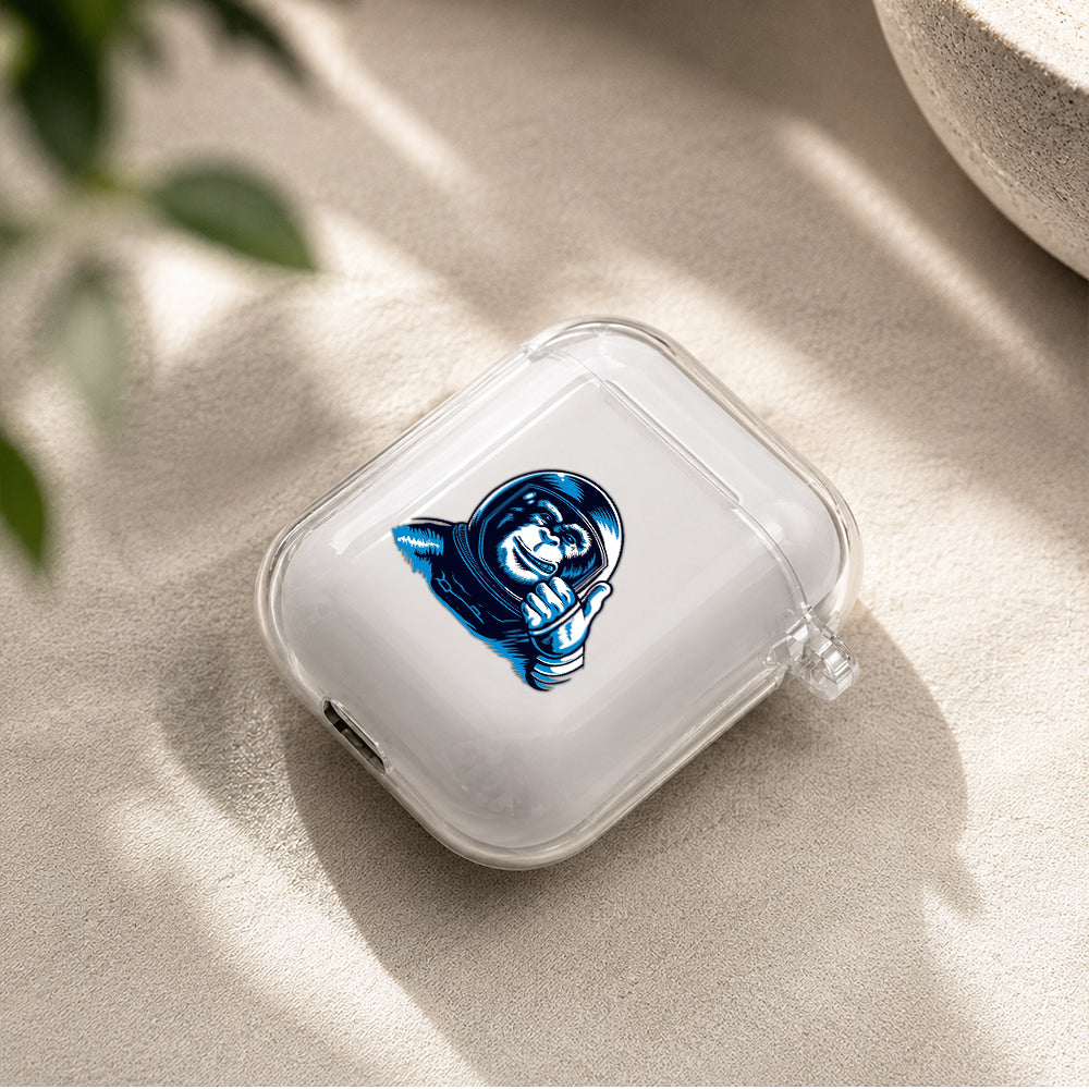 Astronaut Monkey Protective Clear Case Cover For Apple Airpods | Soft Silicone AirPods 1 / 2 Case | Protective Cover