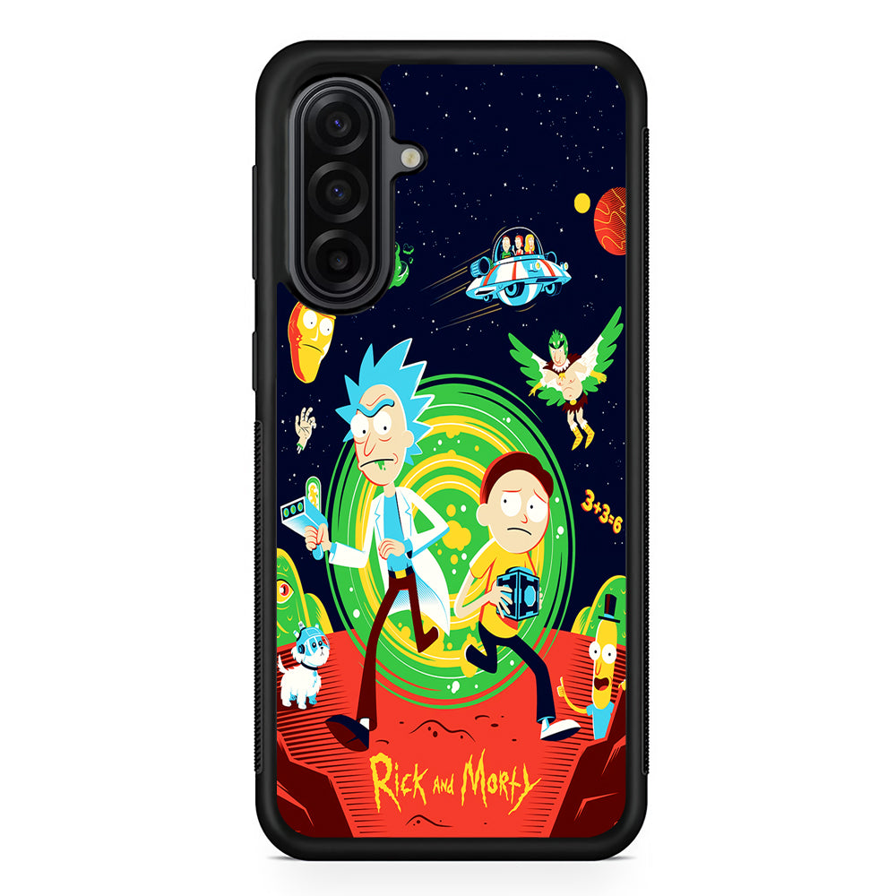 Rick and Morty Cartoon Poster Samsung Galaxy A17 Case | Durable Rubber Samsung Galaxy A17 Phone Case