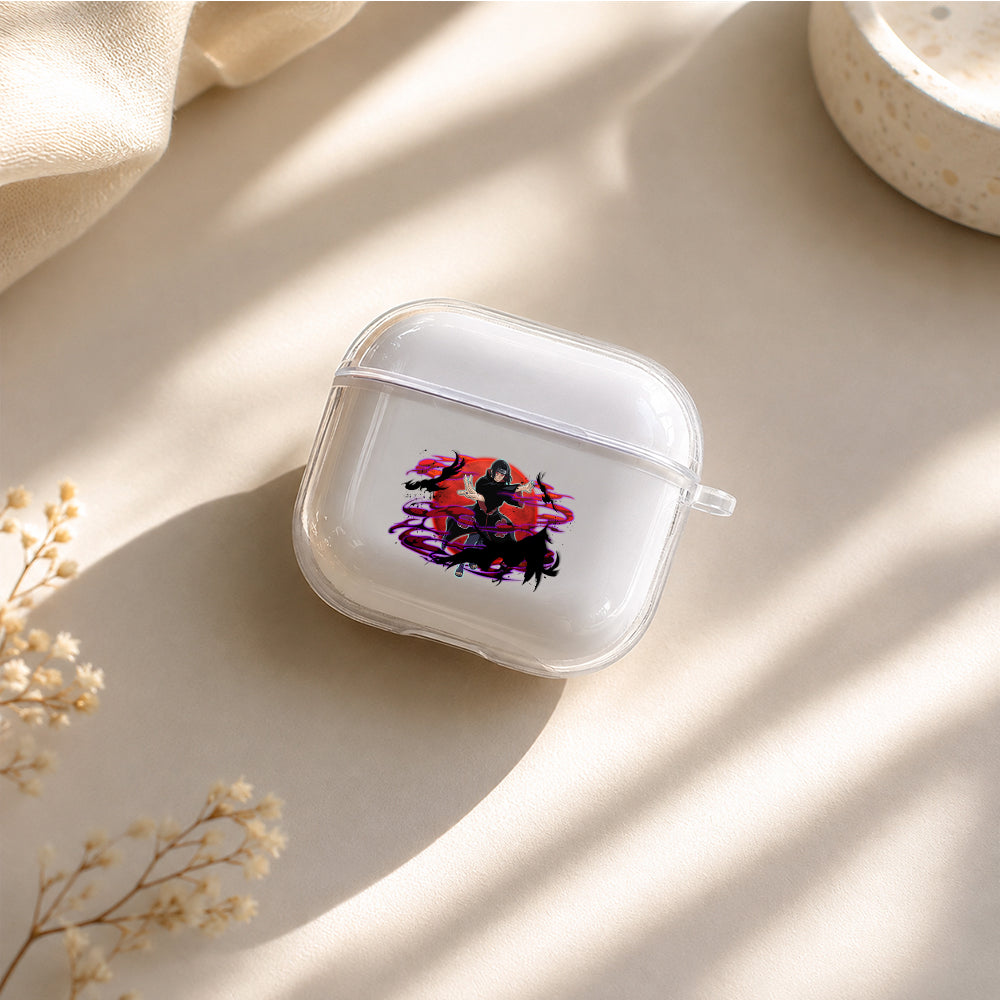 Uchiha Itachi Crow Jutsu Protective Apple Airpods 4 Clear Case - Durable Clear Protection