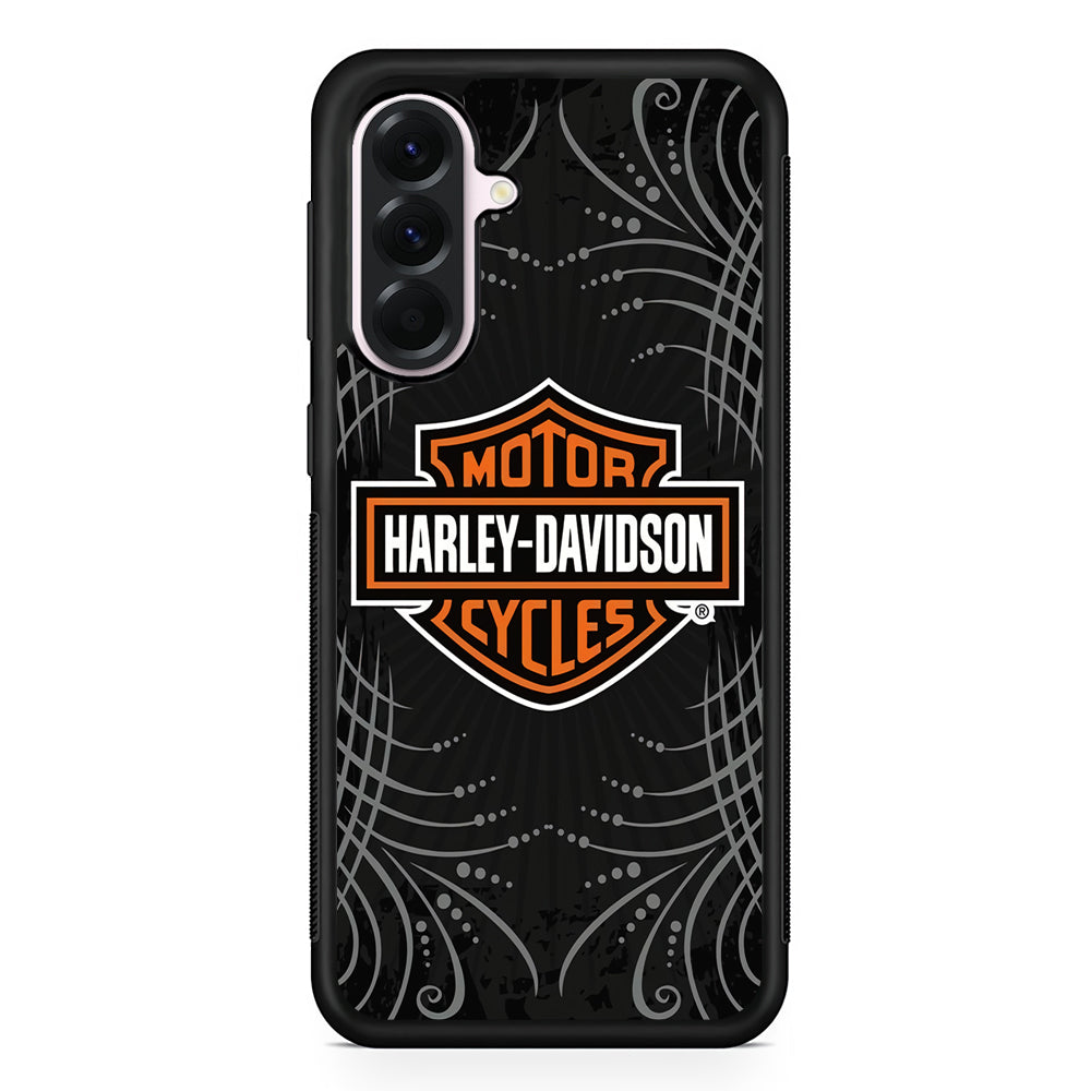 Harley Davidson Grey Motif Samsung Galaxy A56 Case | Samsung Galaxy A56 Protective Rubber Case