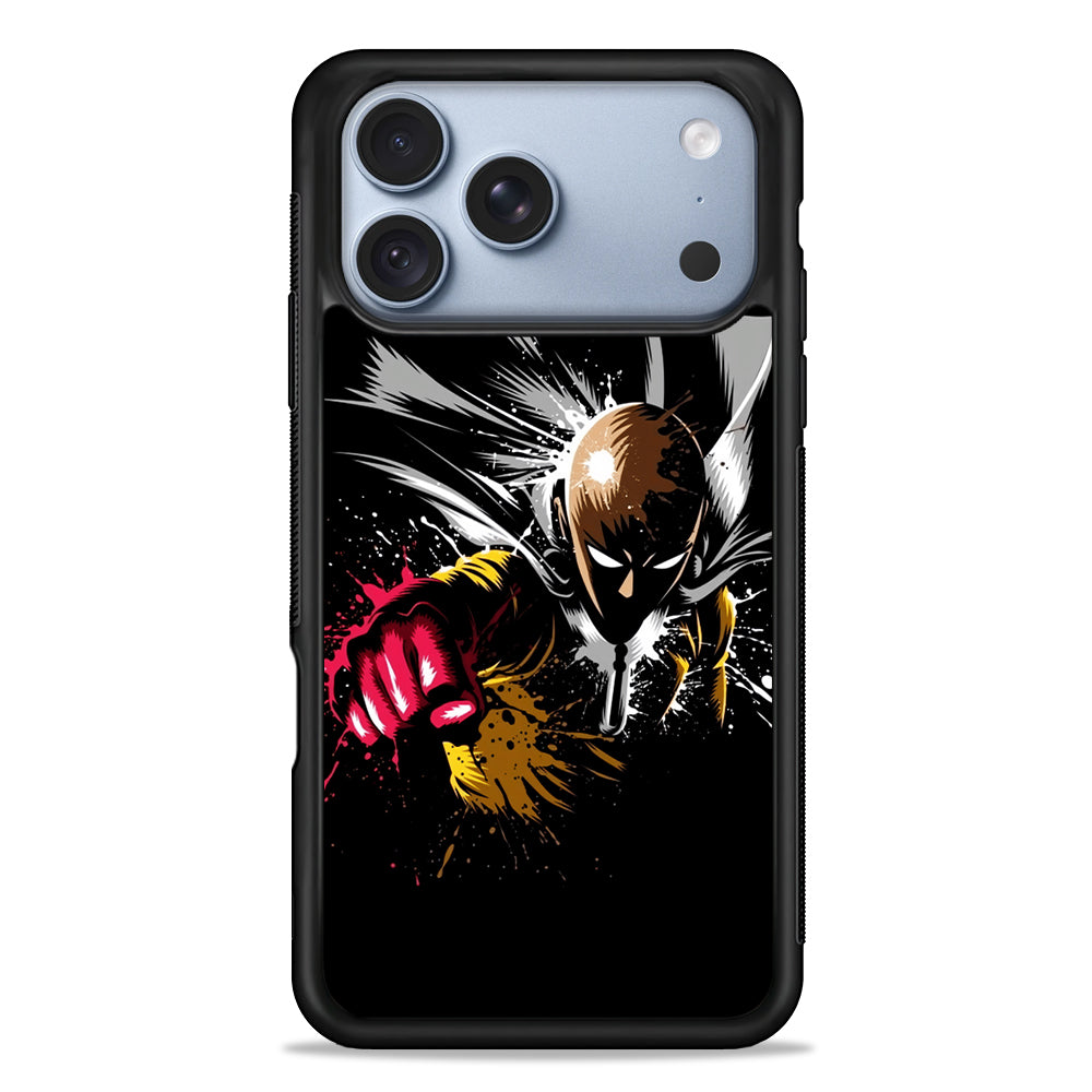 One Punch Man Saitama Painting iPhone 18 Pro Case - iPhone 18 Pro Silicone Case