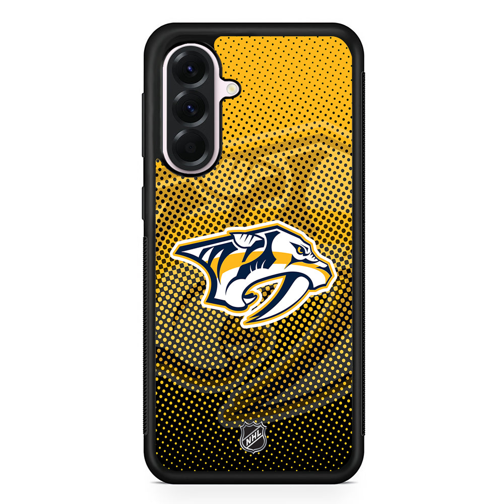 NHL Nashville Predators Dots Pattern Samsung Galaxy A56 Case | Samsung Galaxy A56 Protective Rubber Case