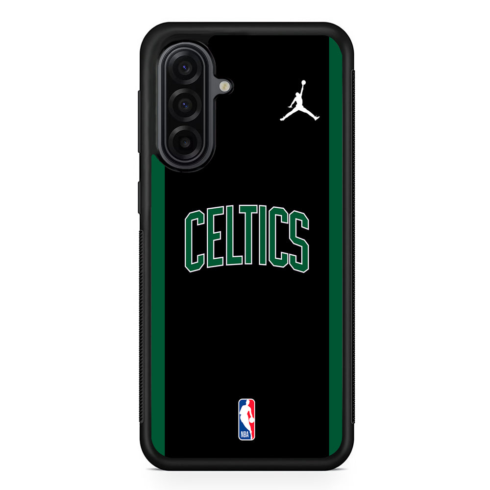 NBA Boston Celtics Black Jordan Samsung Galaxy A17 Case | Durable Rubber Samsung Galaxy A17 Phone Case