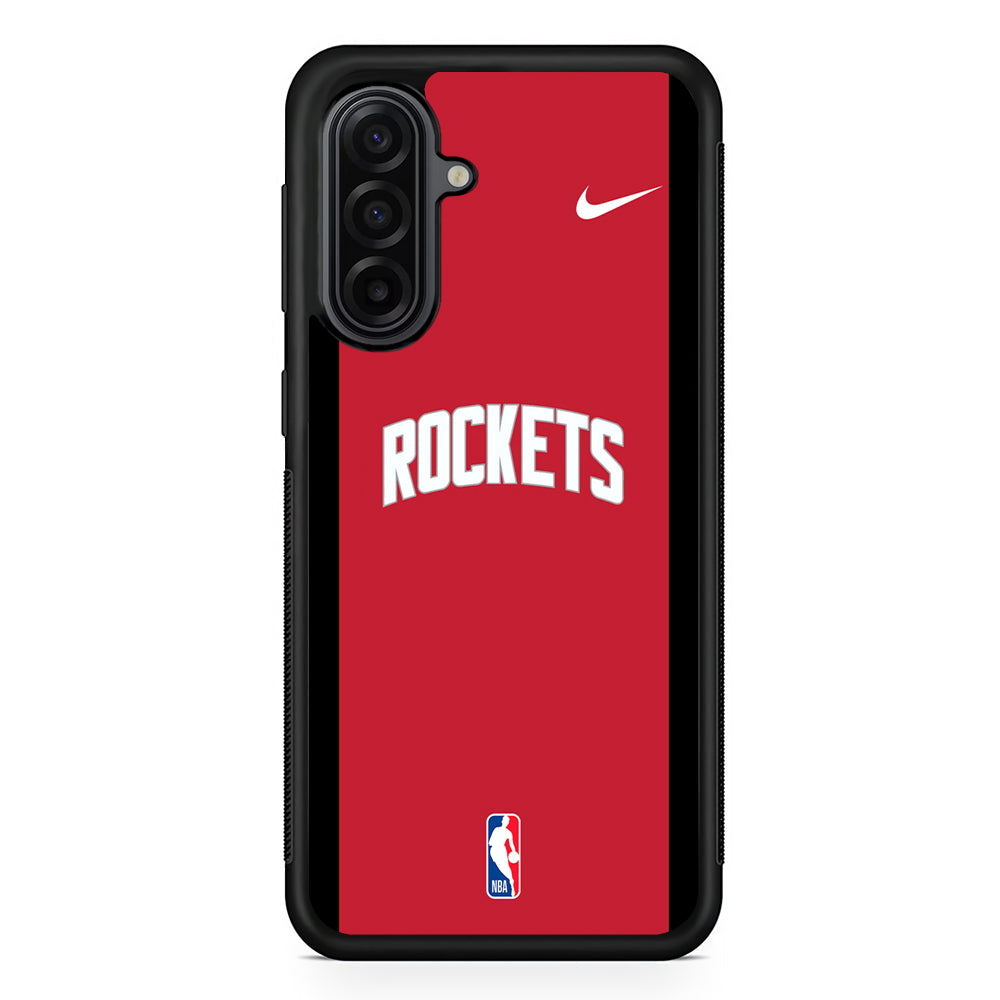 NBA Houston Rockets Red Nike Samsung Galaxy A17 Case | Durable Rubber Samsung Galaxy A17 Phone Case