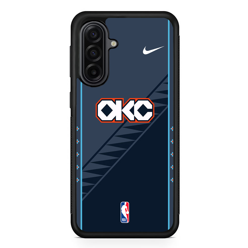 NBA Oklahoma City Thunder Navy Nike Samsung Galaxy A17 Case | Durable Rubber Samsung Galaxy A17 Phone Case