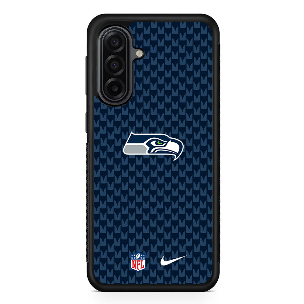 NFL Seattle Seahawks Pattern Nike Samsung Galaxy A17 Case | Durable Rubber Samsung Galaxy A17 Phone Case