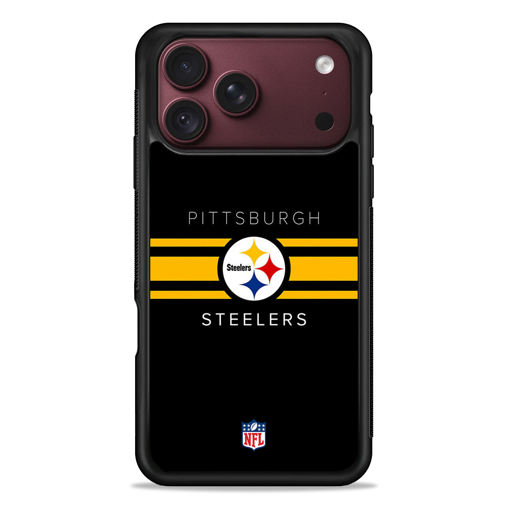 NFL Pittsburgh Steelers Yellow Stripe iPhone 18 Pro Max Case – Slim Silicone Protective Cover