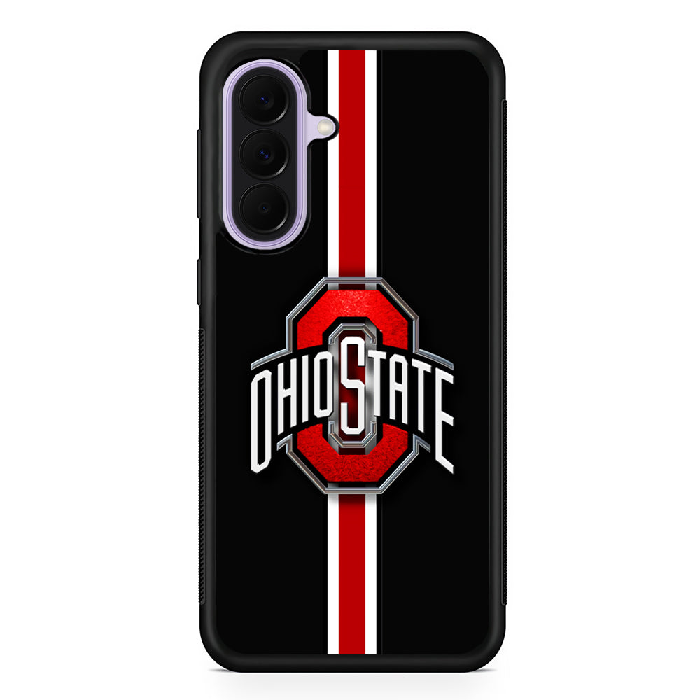 Ohio State White Red Line Samsung Galaxy A37 Case | Samsung Galaxy A37 Rubber Protective Case