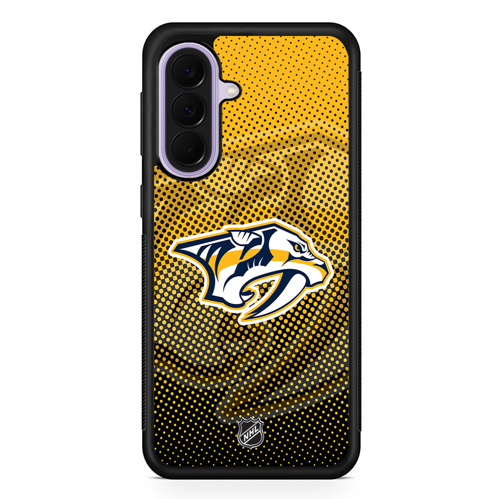 NHL Nashville Predators Dots Pattern Samsung Galaxy A37 Case | Samsung Galaxy A37 Rubber Protective Case
