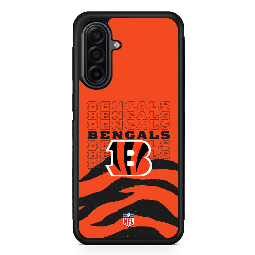 NFL Cincinnati Bengals Team Logo Samsung Galaxy A17 Case | Durable Rubber Samsung Galaxy A17 Phone Case