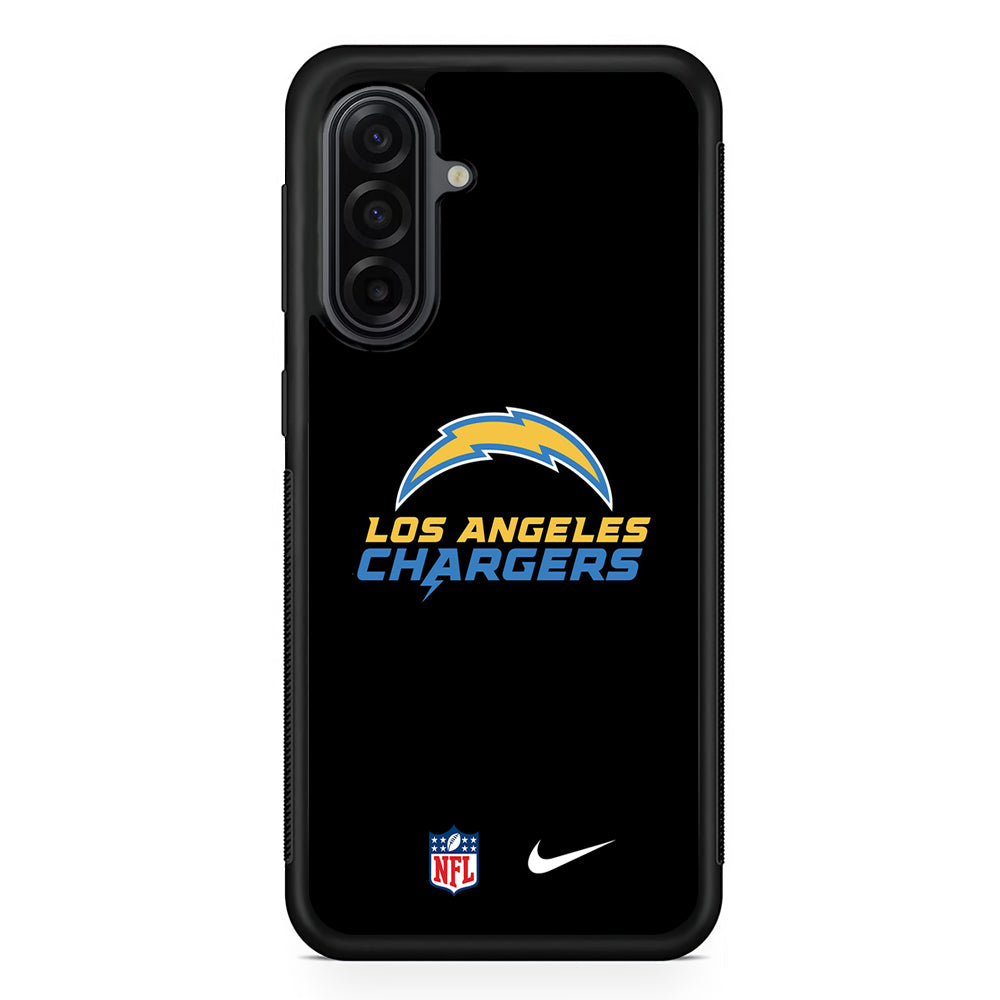 NFL Los Angeles Chargers Nike Logo Samsung Galaxy A17 Case | Durable Rubber Samsung Galaxy A17 Phone Case