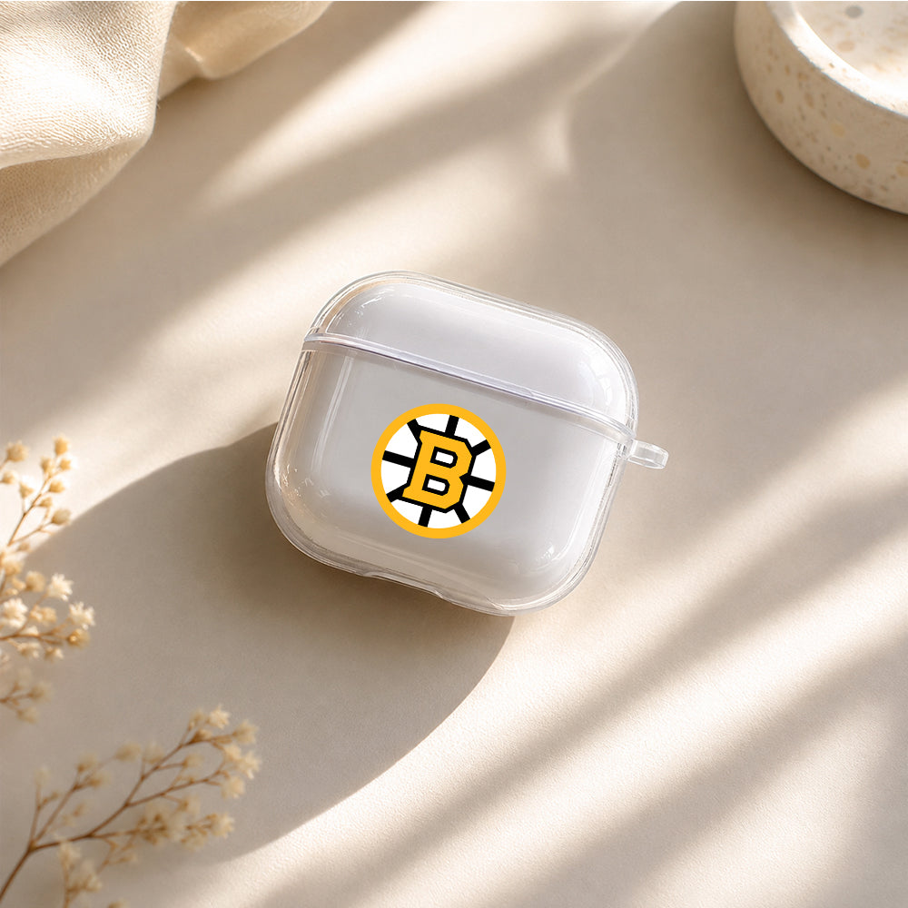 NHL Boston Bruins Logo Protective Apple Airpods 4 Clear Case - Durable Clear Protection