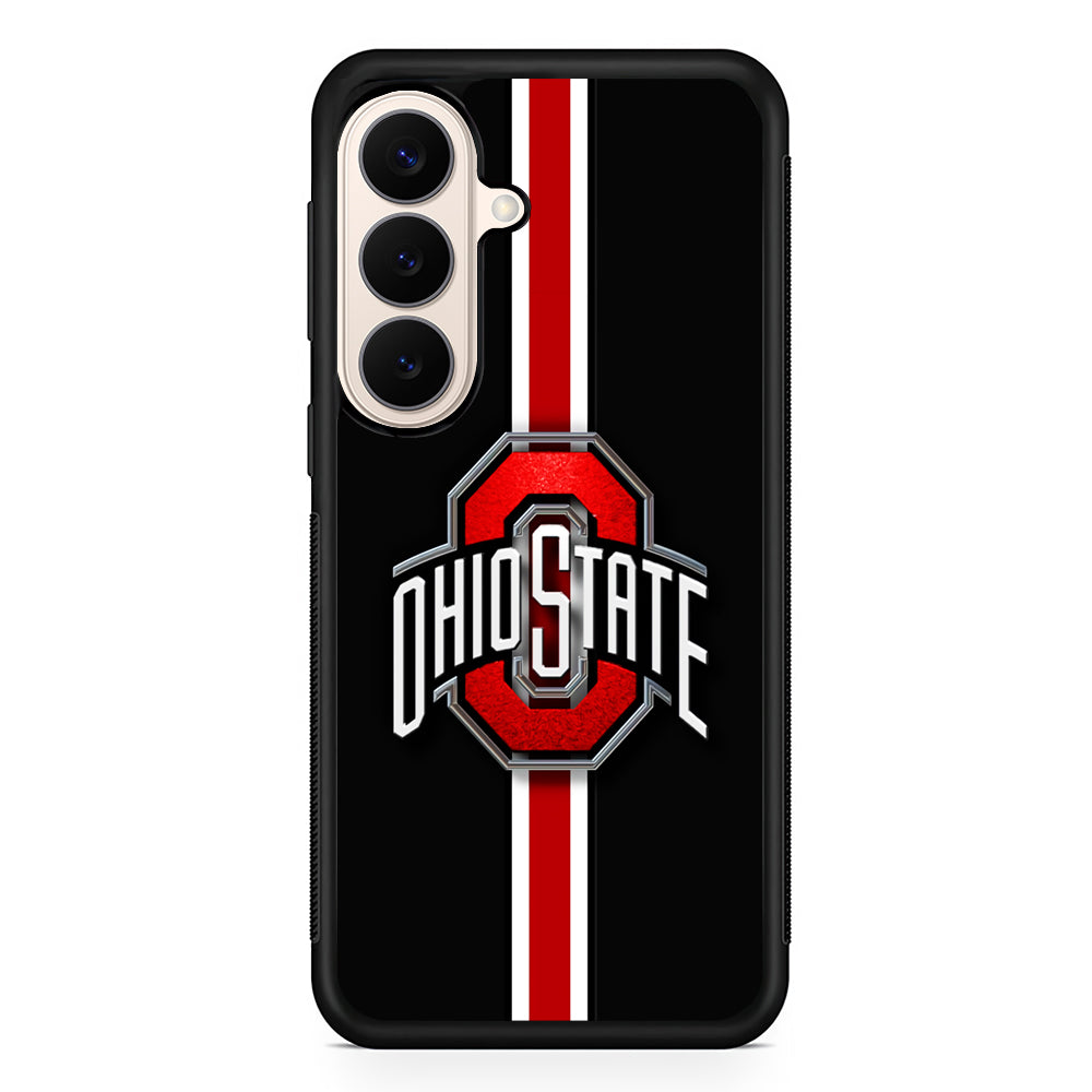 Ohio State White Red Line Samsung Galaxy S26 Case | Durable Protective Rubber Cover