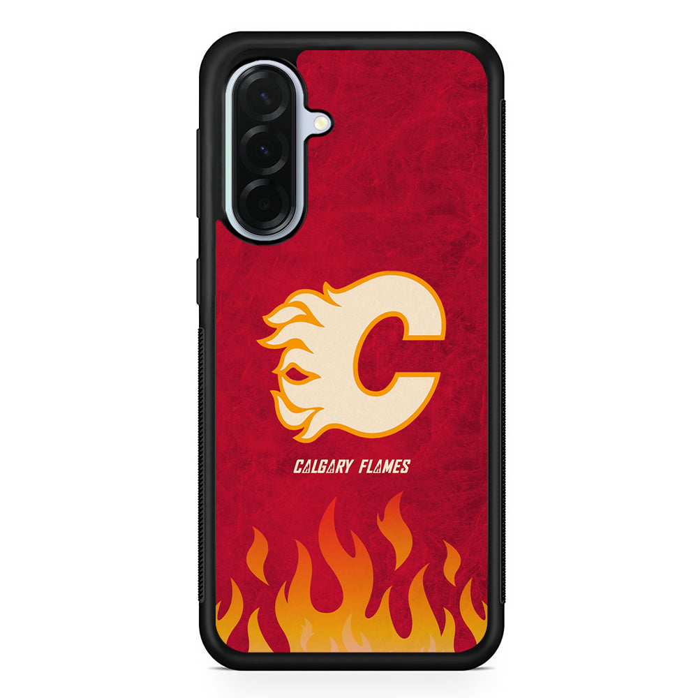 NHL Calgary Flames Red Fire Samsung Galaxy A36 Case | Durable Samsung Galaxy A36 Protective Case
