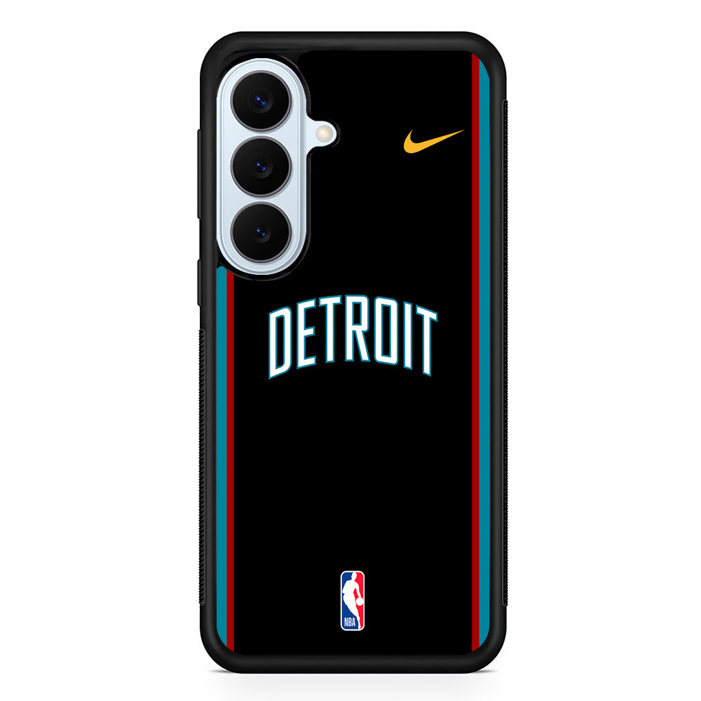 NBA Detroit Pistons Black Nike Samsung Galaxy S26 Plus Case | Lightweight Protective Phone Cover