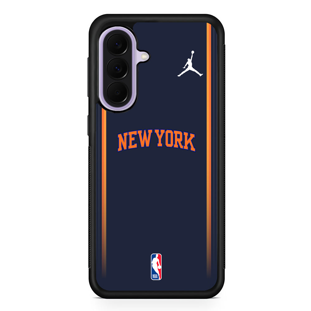 NBA New York Knicks Navy Jordan Samsung Galaxy A37 Case | Samsung Galaxy A37 Rubber Protective Case