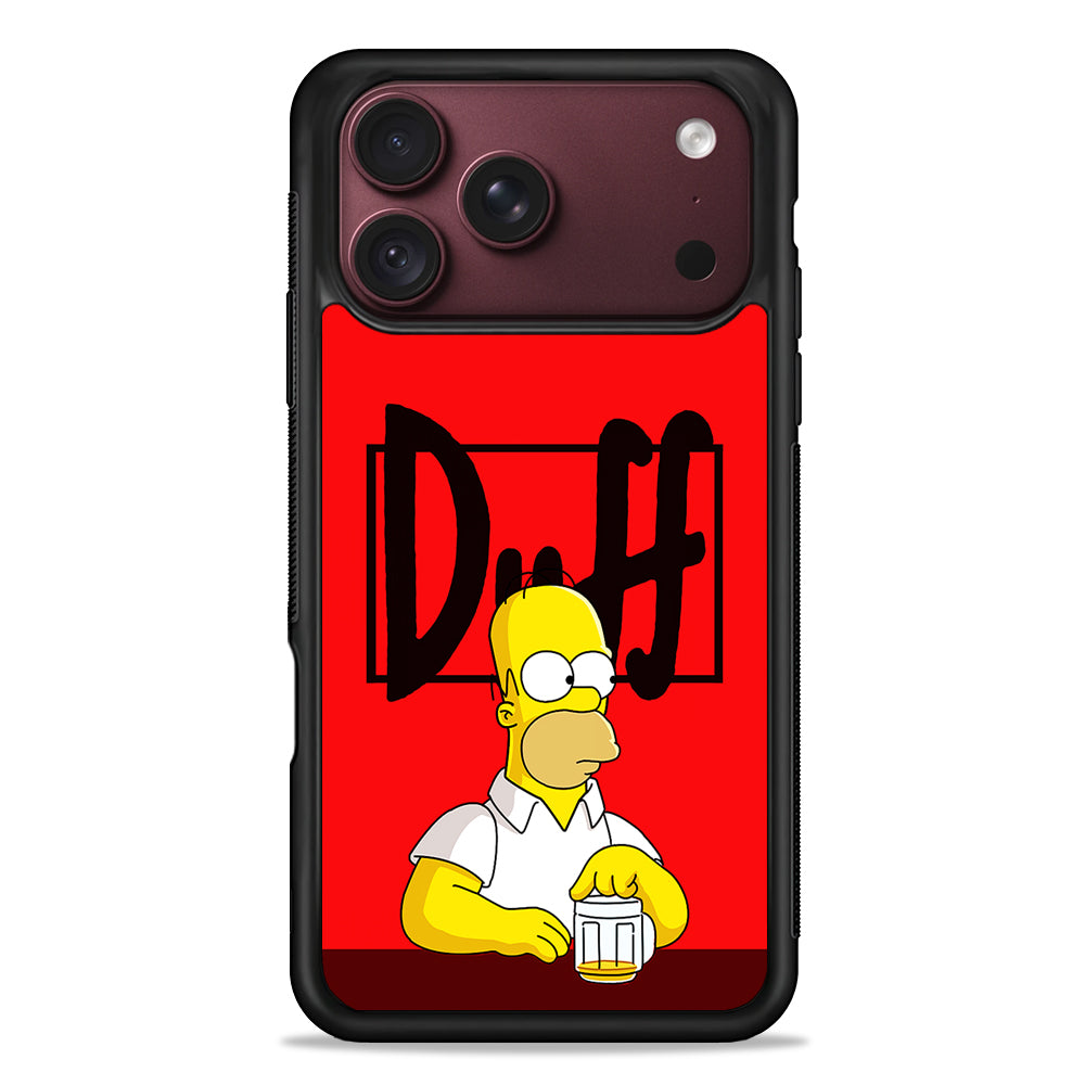 Simpson Homer Duff Red iPhone 18 Pro Max Case – Slim Silicone Protective Cover