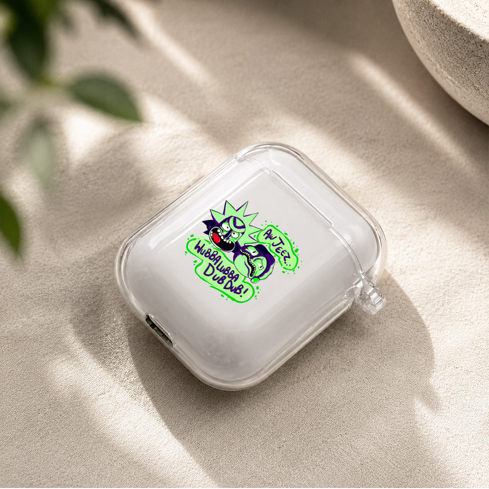 Crazy Rick and Morty Protective Clear Case Cover For Apple Airpods | Soft Silicone AirPods 1 / 2 Case | Protective Cover