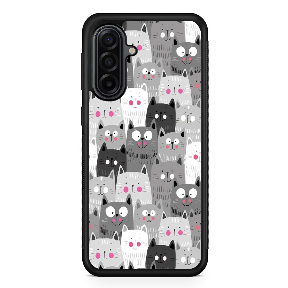 Cute Cat 001 Samsung Galaxy A17 Case | Durable Rubber Samsung Galaxy A17 Phone Case