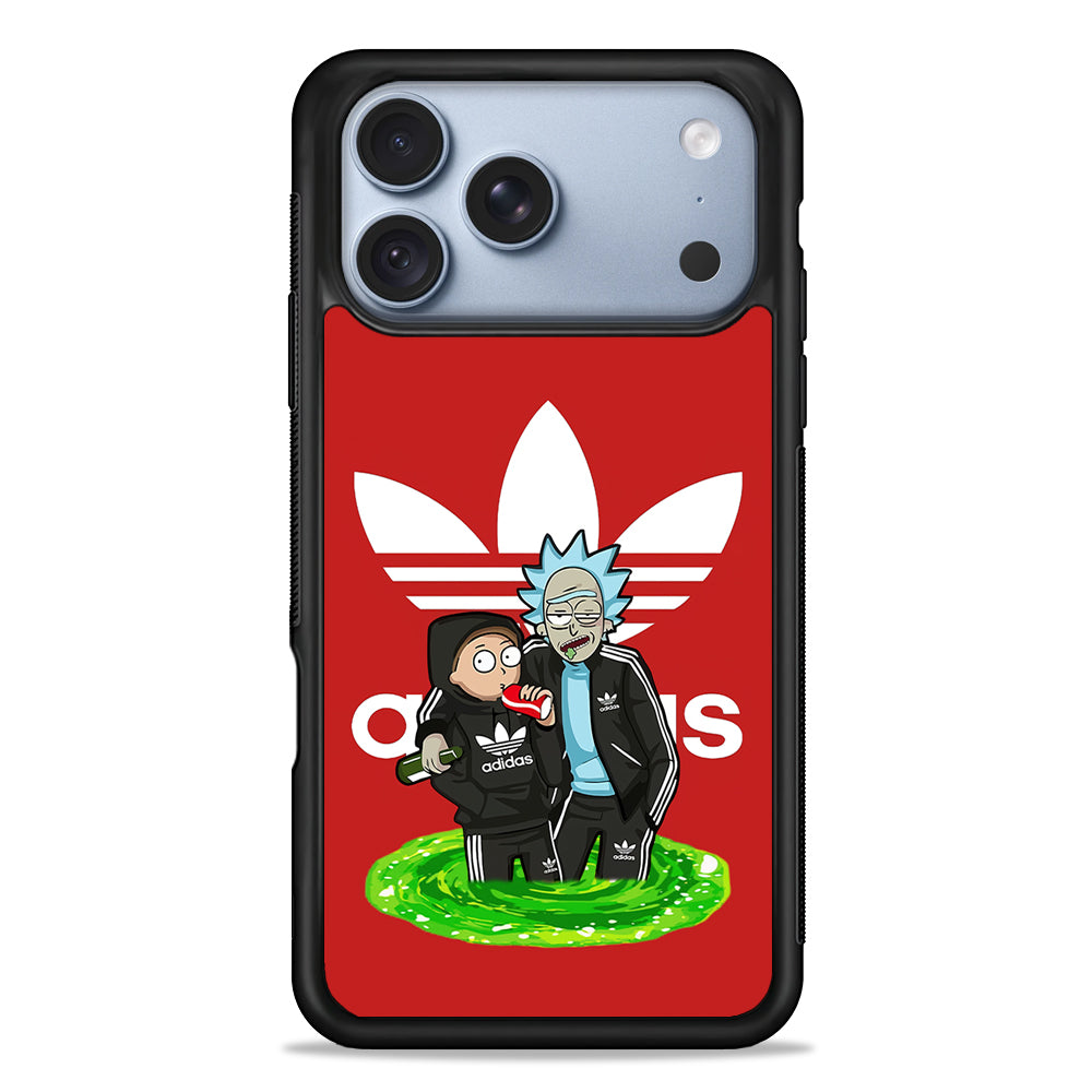 Adidas Rick and Morty Portal iPhone 18 Pro Case - iPhone 18 Pro Silicone Case