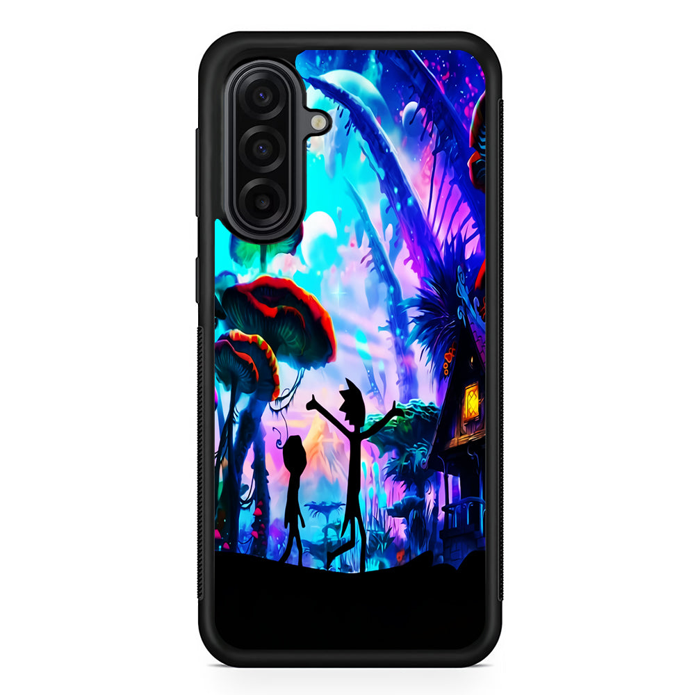 Rick and Morty Mushroom Forest Samsung Galaxy A17 Case | Durable Rubber Samsung Galaxy A17 Phone Case