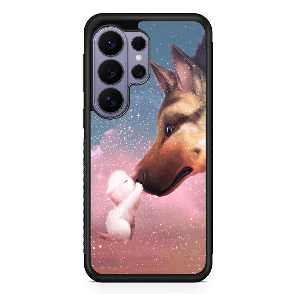 Cute Cat Kiss Dog Samsung Galaxy S26 Ultra Case | Protective Rubber Cover