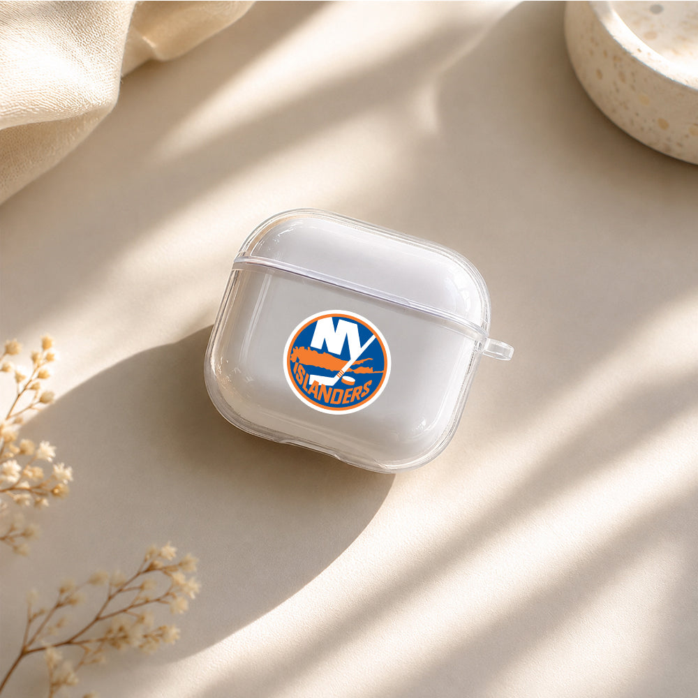 NHL New York Islanders Logo Protective Apple Airpods 4 Clear Case - Durable Clear Protection