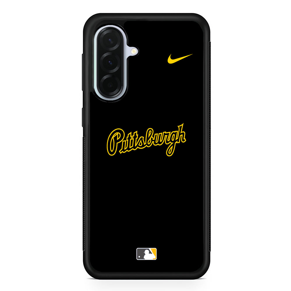 MLB Pittsburgh Pirates Black Nike Samsung Galaxy A36 Case | Durable Samsung Galaxy A36 Protective Case