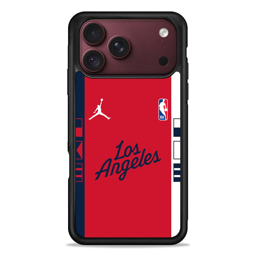 NBA LA Clippers Red Jordan iPhone 18 Pro Max Case – Slim Silicone Protective Cover