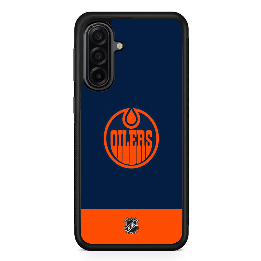 NHL Edmonton Oilers Navy Samsung Galaxy A17 Case | Durable Rubber Samsung Galaxy A17 Phone Case