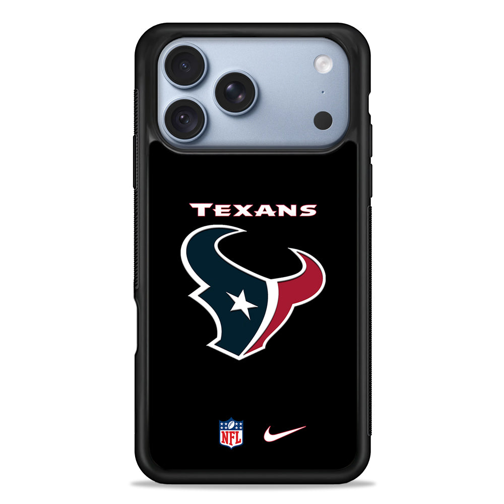 NFL Houston Texans Black Nike iPhone 18 Pro Case - iPhone 18 Pro Silicone Case