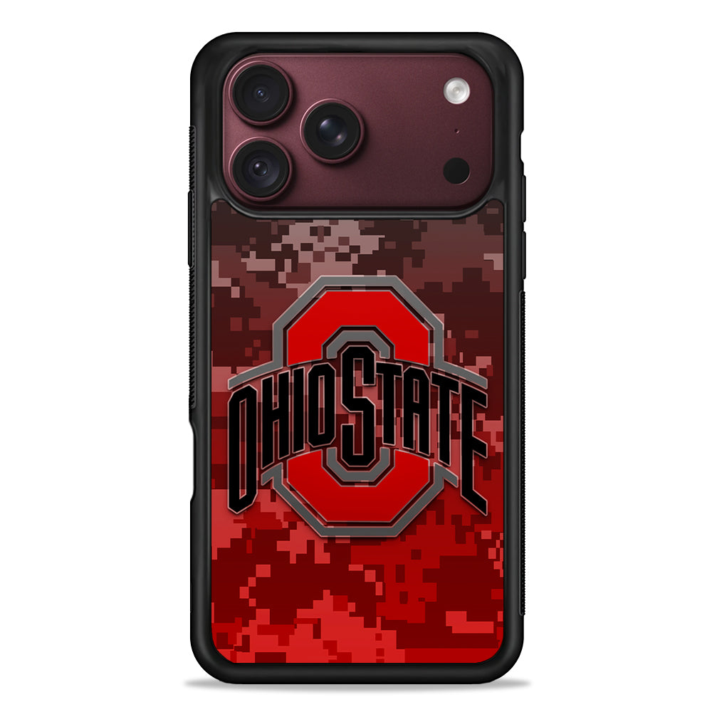 Ohio State Pixel Art iPhone 18 Pro Max Case – Slim Silicone Protective Cover