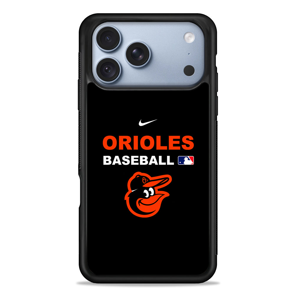 MLB Baltimore Orioles Black Nike iPhone 18 Pro Case - iPhone 18 Pro Silicone Case