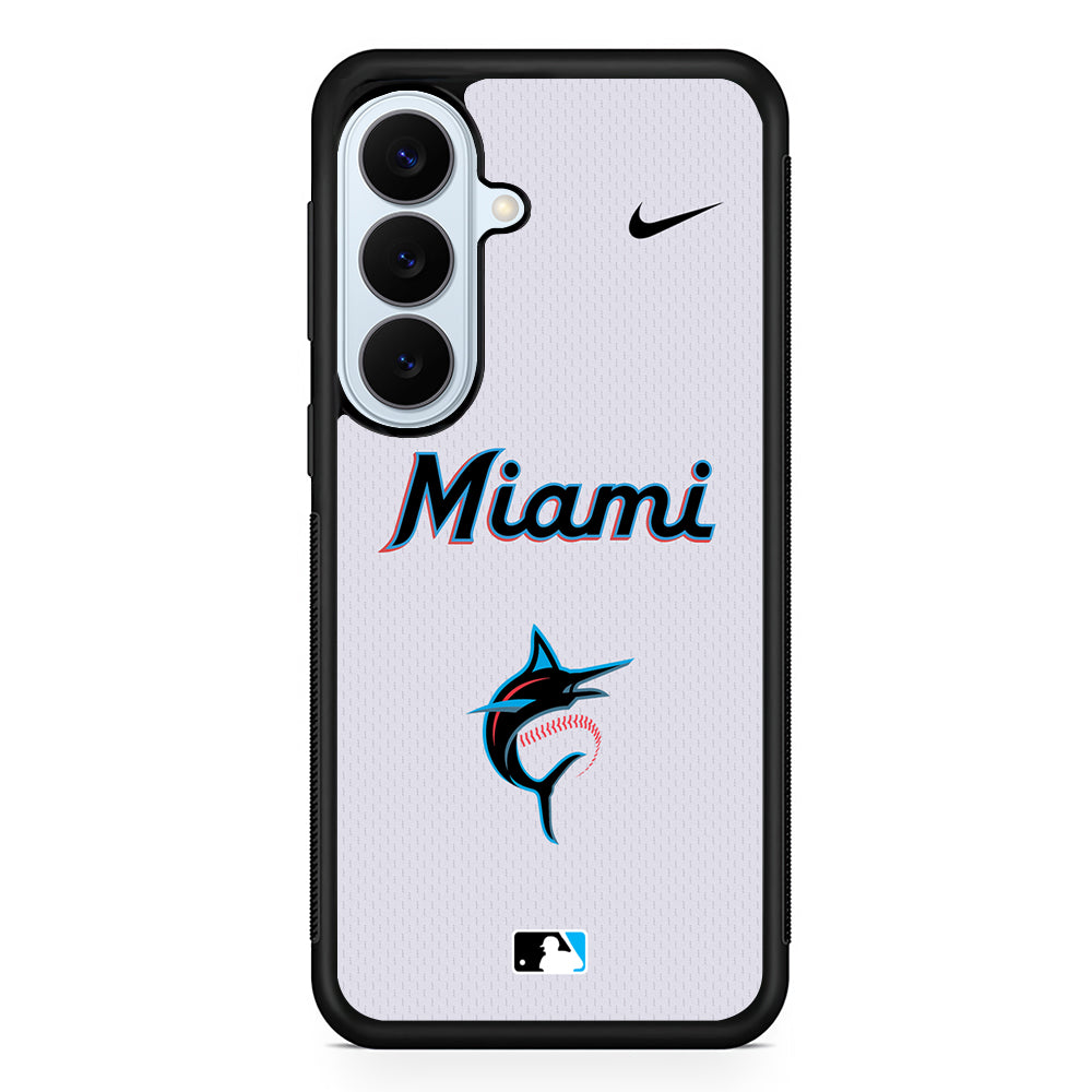 MLB Miami Marlins White Nike Samsung Galaxy S26 Plus Case | Lightweight Protective Phone Cover