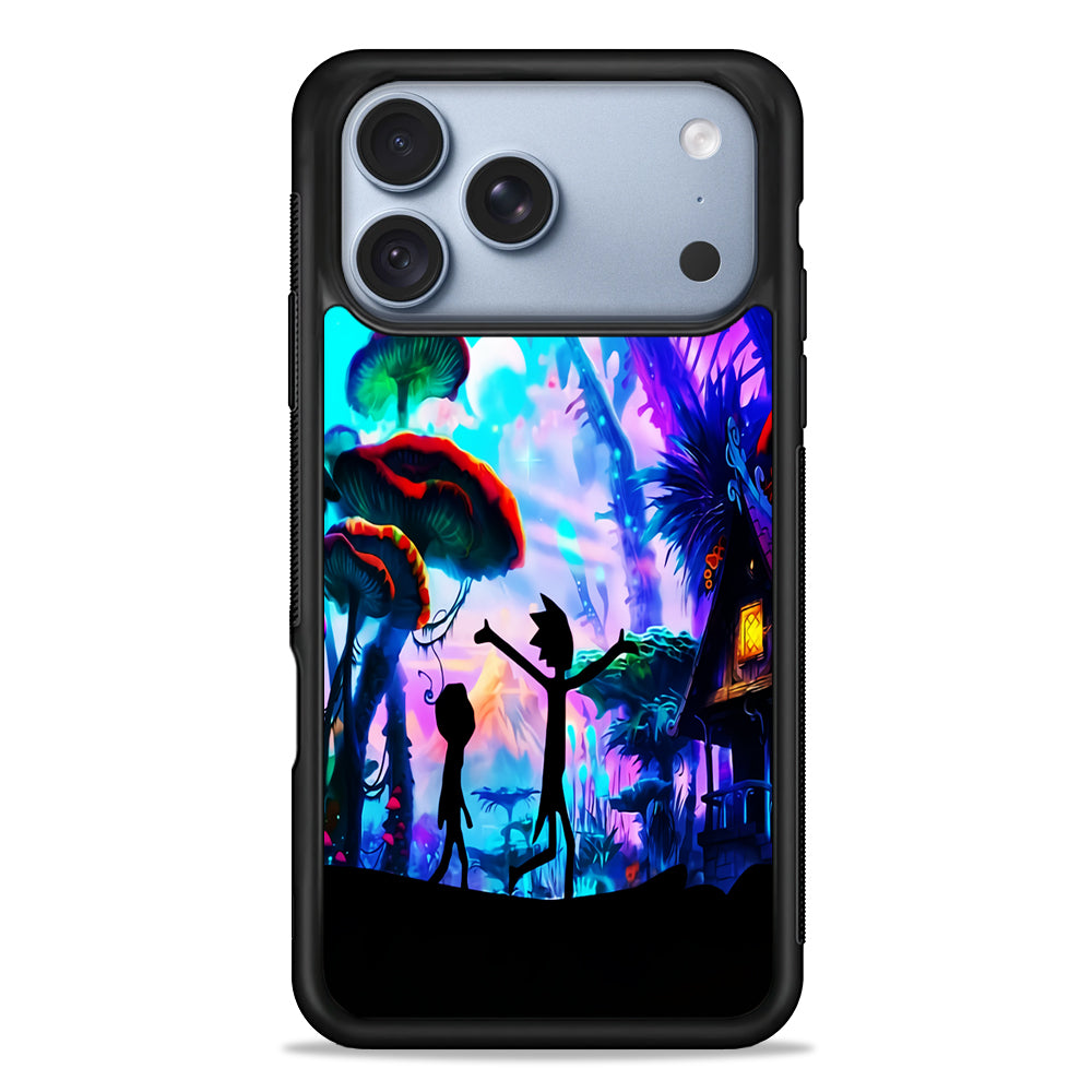 Rick and Morty Mushroom Forest iPhone 18 Pro Case - iPhone 18 Pro Silicone Case