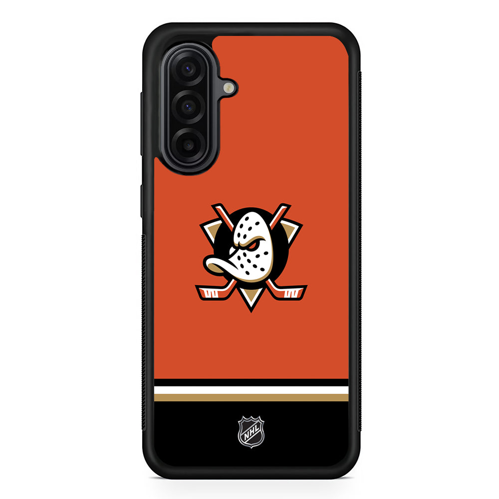 NHL Anaheim Ducks Orange Samsung Galaxy A17 Case | Durable Rubber Samsung Galaxy A17 Phone Case