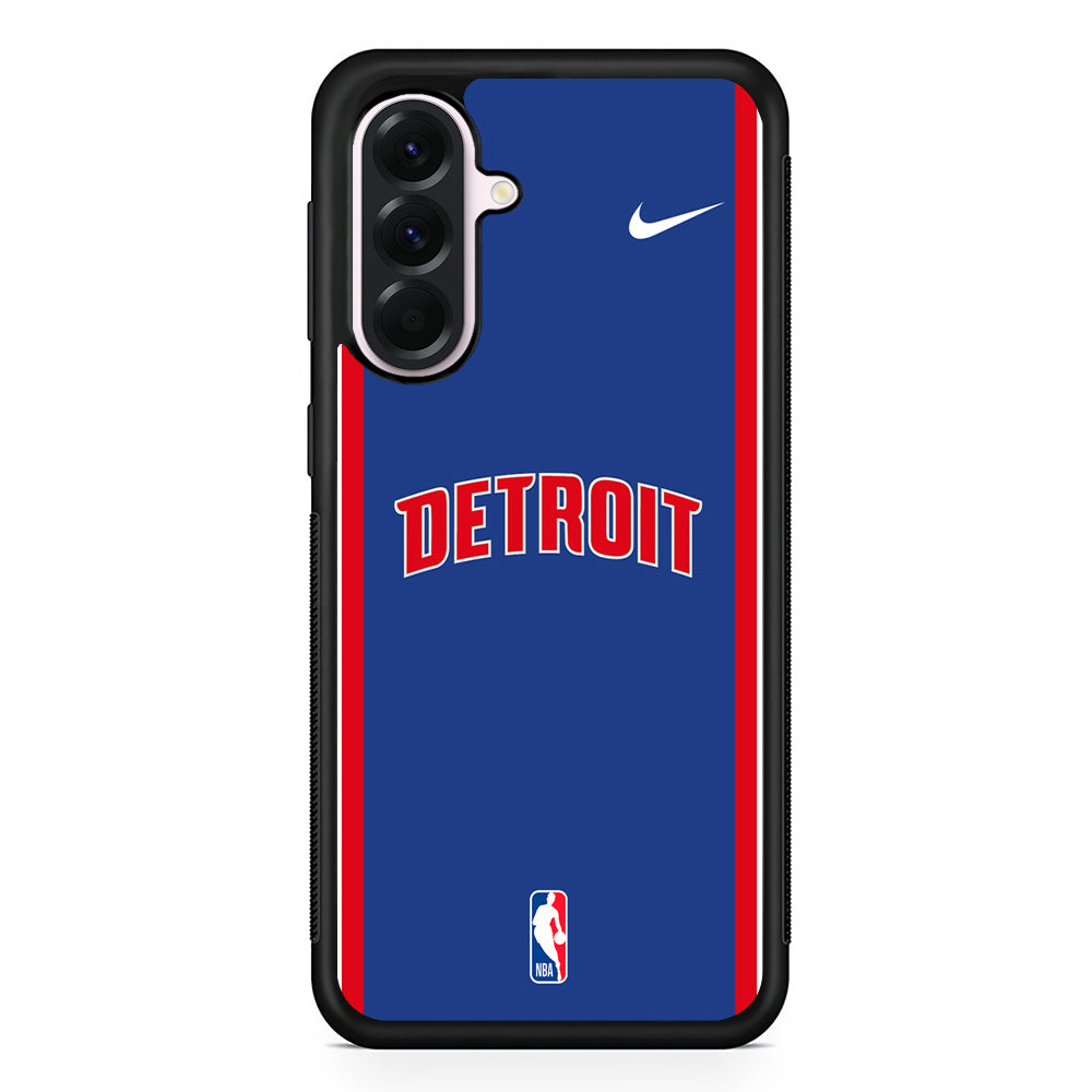 NBA Detroit Pistons Blue Nike Samsung Galaxy A56 Case | Samsung Galaxy A56 Protective Rubber Case