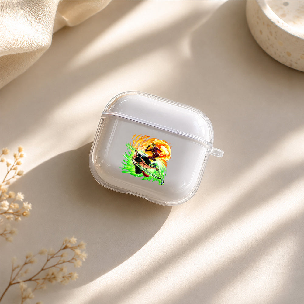 Zoro and Sanji Fury Protective Apple Airpods 4 Clear Case - Durable Clear Protection