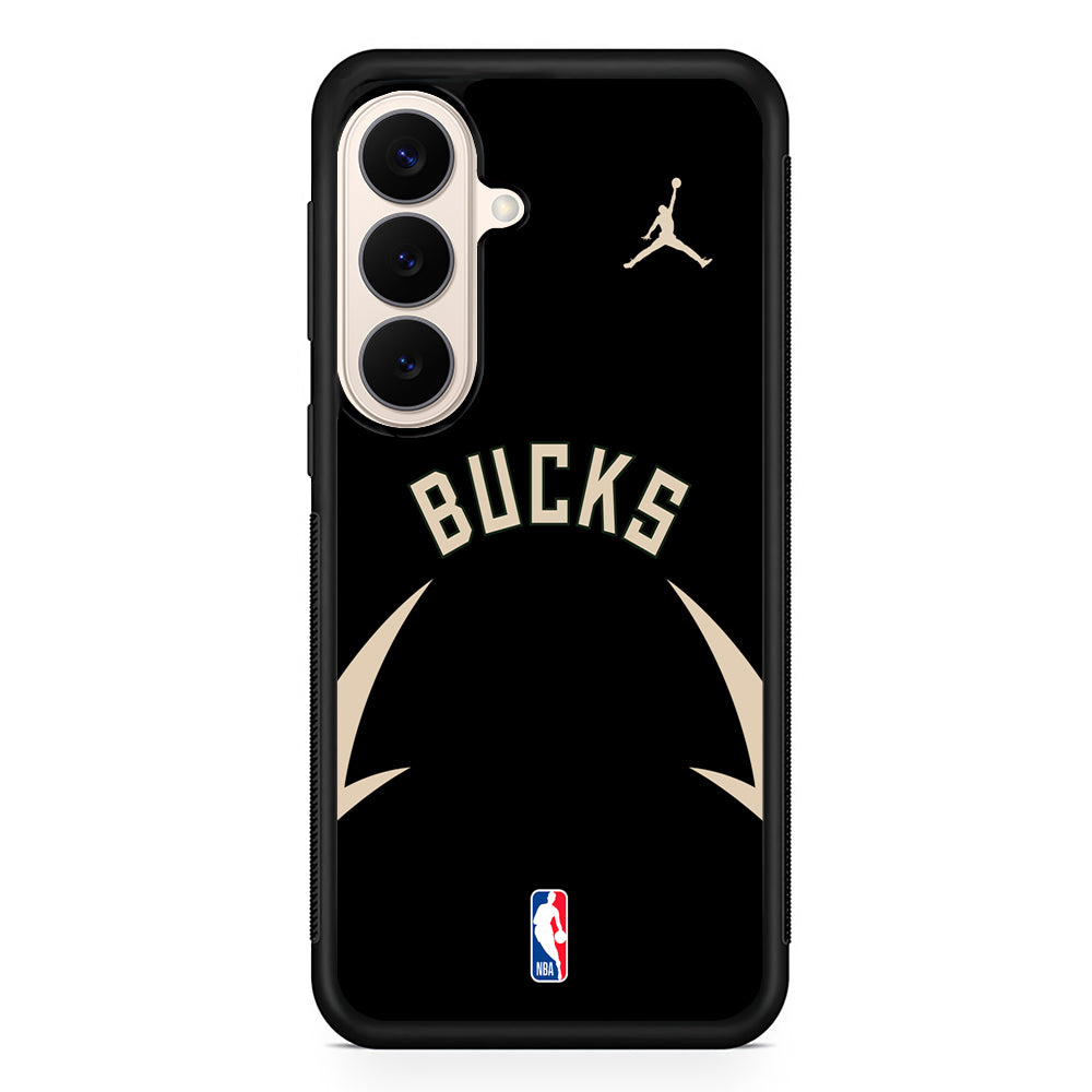 NBA Milwaukee Bucks Black Jordan Samsung Galaxy S26 Case – Slim Protective Phone Cover