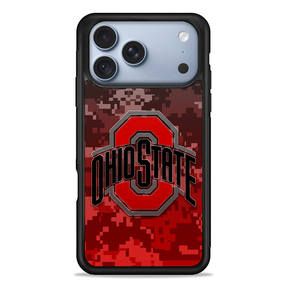 Ohio State Pixel Art iPhone 18 Pro Case - iPhone 18 Pro Silicone Case