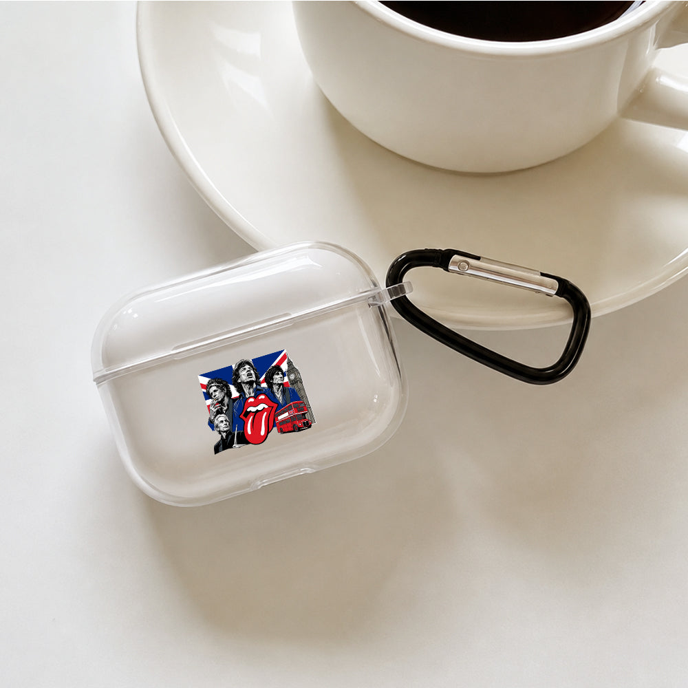 Rolling Stones Rock and Roll Protective Apple AirPods Pro 3 Clear Case | Shockproof Cover