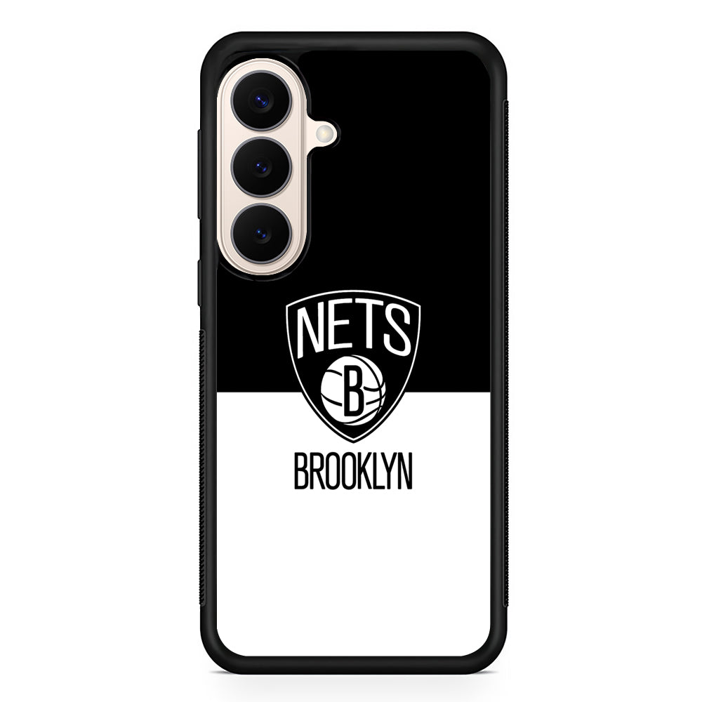 NBA Brooklyn Nets Black White Samsung Galaxy S26 Case | Durable Protective Rubber Cover