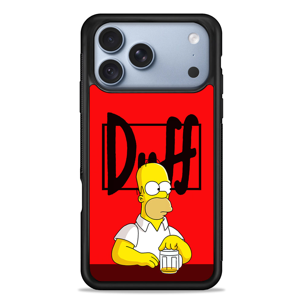 Simpson Homer Duff Red iPhone 18 Pro Case - iPhone 18 Pro Silicone Case