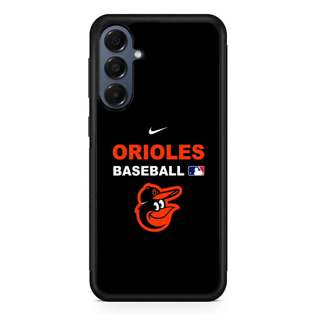 MLB Baltimore Orioles Black Nike Samsung Galaxy A16 Case | Slim Protective Cover for Samsung Galaxy A16